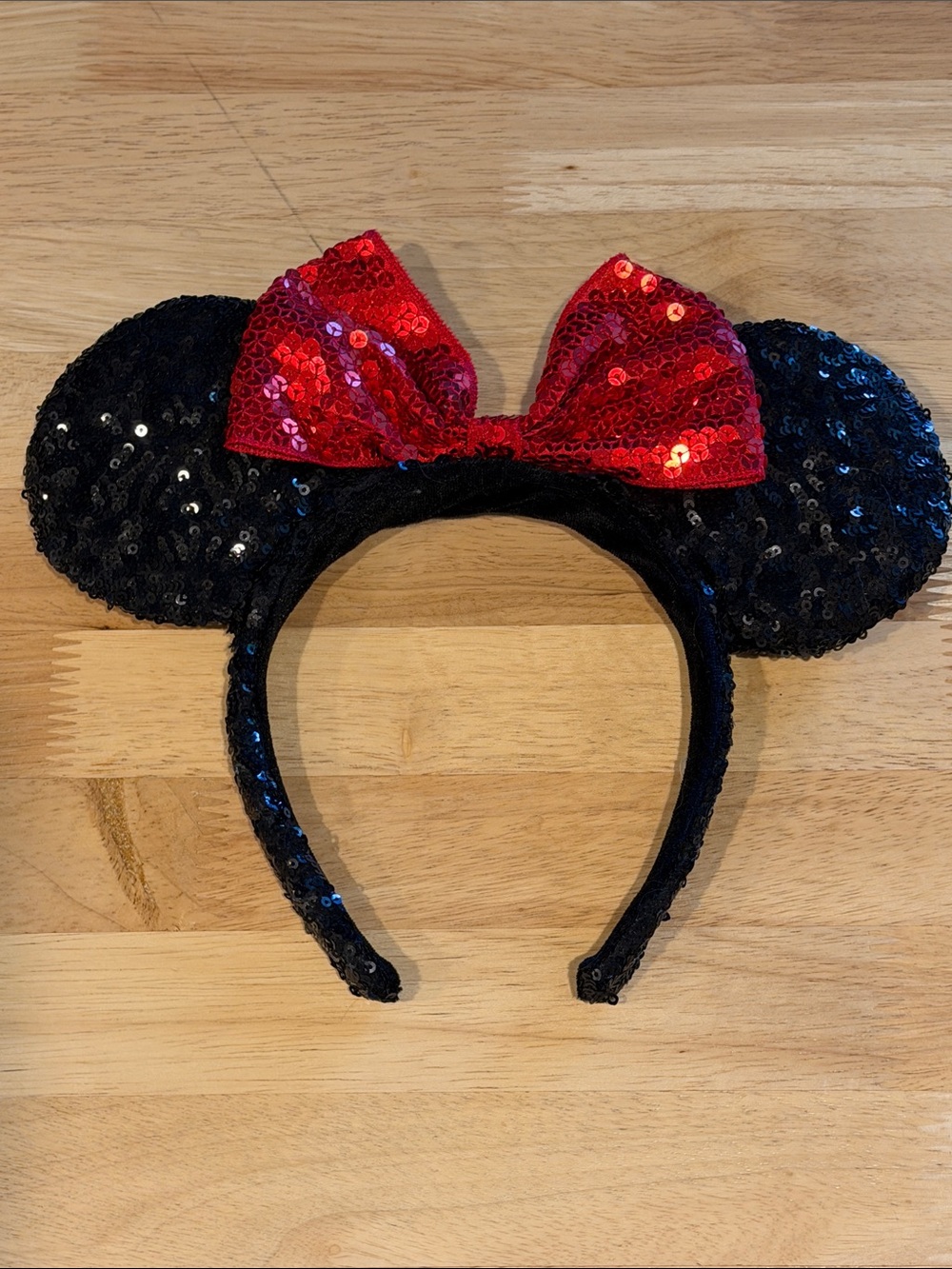 Official Disney Parks Merchandise- Black Sequin Mouse Ears (Adult Size)